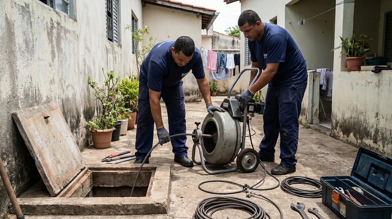 Desentupimento de rede de esgoto em Belém‑PA