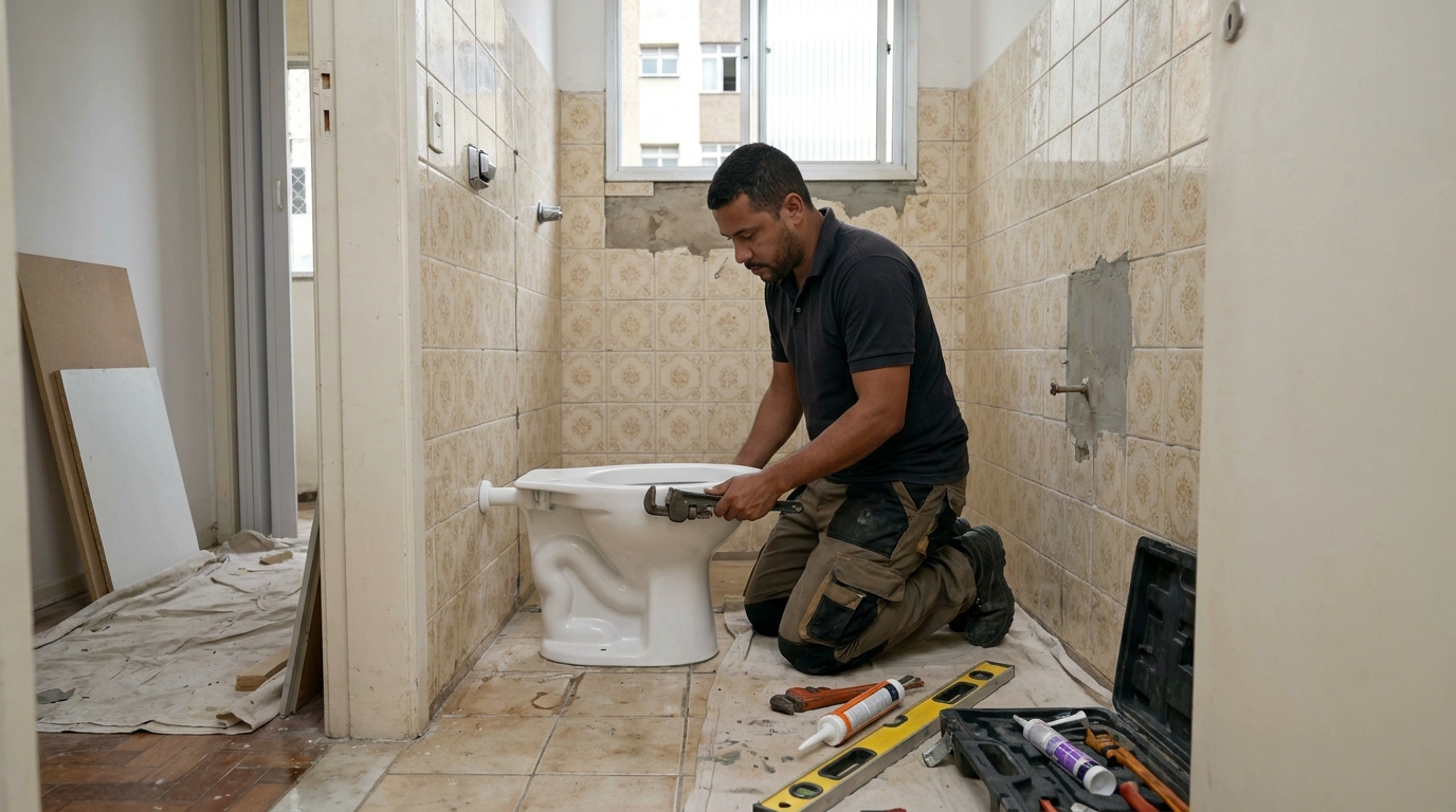 Instalação de vaso sanitário profissional em Belém‑PA